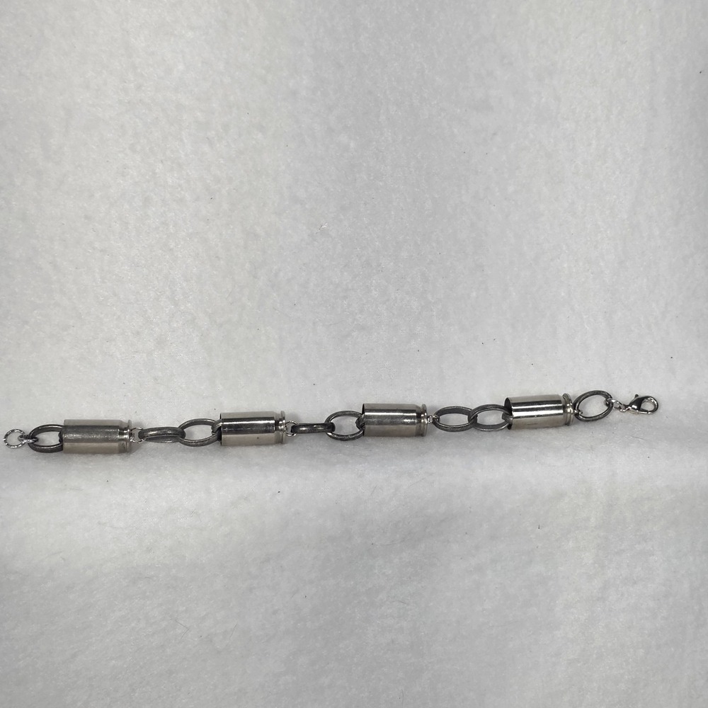Handmade Bullet Casing Metal Link Bracelet Grunge Punk Industrial CyberCore 9.75 - Picture 3 of 10
